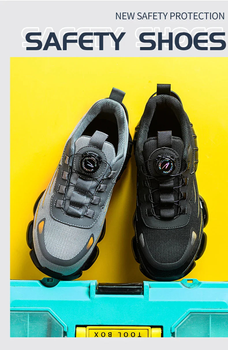 CloudGuard ProMesh Work Shoes – Smash-Proof, Puncture-Resistant, Zero-Lace Safety Sneakers for All-Day Comfort!