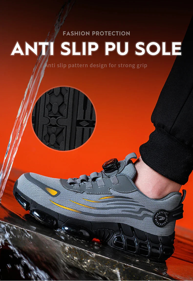 CloudGuard ProMesh Work Shoes – Smash-Proof, Puncture-Resistant, Zero-Lace Safety Sneakers for All-Day Comfort!