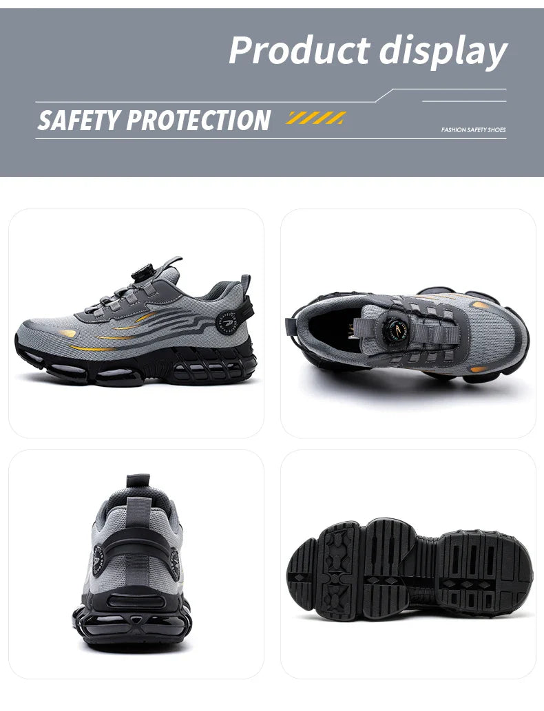 CloudGuard ProMesh Work Shoes – Smash-Proof, Puncture-Resistant, Zero-Lace Safety Sneakers for All-Day Comfort!