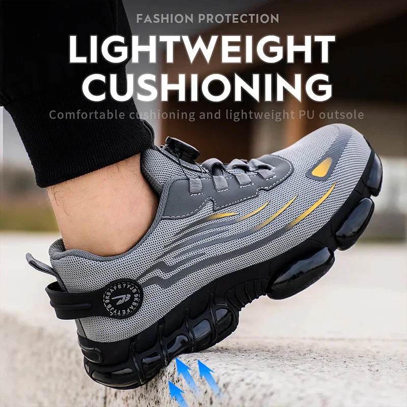 CloudGuard ProMesh Work Shoes – Smash-Proof, Puncture-Resistant, Zero-Lace Safety Sneakers for All-Day Comfort!